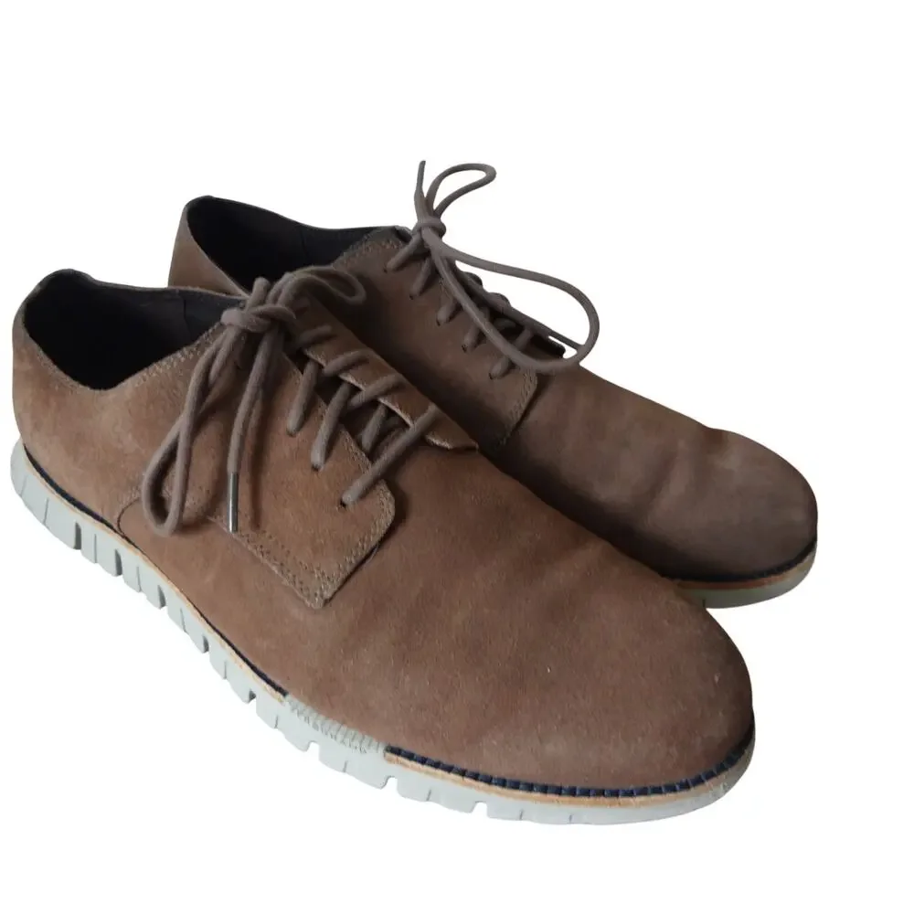 Cole Haan Zerogrand Remastered Plain Toe Oxford Sneaker Brown Suede Mens 13 M